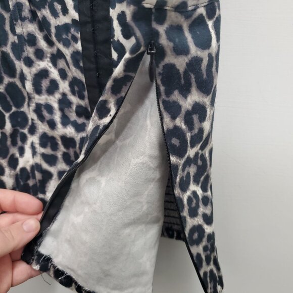 Express Women's Y2K Gray Leopard Smocked Back Hook & Eye Bustier Corset Top Sz S - Picture 3 of 8